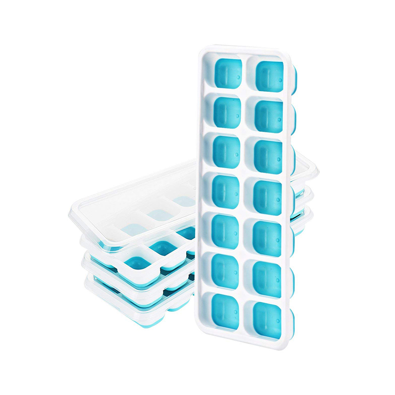 BPA gratis matsäkerhetssilikon 4-pack 14-Ice Cube-brickor med lock