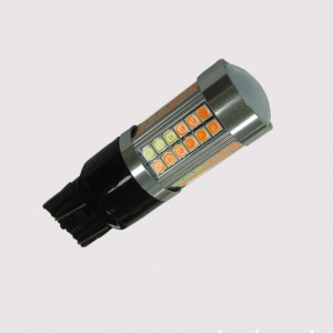 Inbyggd super canbus-felfri real 21 / 5W 3030SMD Dubbel färgomkoppling bay15d 1157 7443 3157 led drl och blinkljus