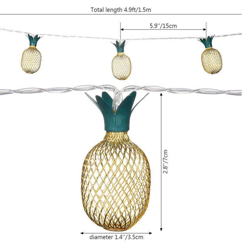 LED 灯 串 10LED varm vit ananas strängljus