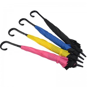 Grossister vindtät paraply inverterat paraply J handtag för omvänd bil