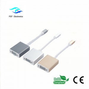 USB 3.1 Type-C hane till VGA kvinnlig omvandlare Kod: FEF-USBIC-002