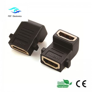 HDMI kvinnlig till HDMI kvinnlig adapter 90 graders vinklad typ Kod: FEF-H-007