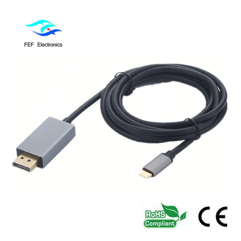 USB TYP-C till Mini Displayport Manlig omvandlare ABS-skalkod: FEF-USBIC-014