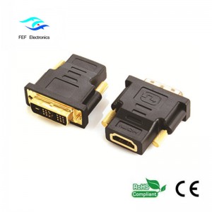 DVI (18 + 1) hane till HDMI honadapter guld / nickelpläterad Kod: FEF-HD-002