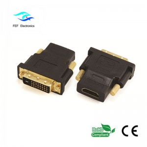 DVI (24 + 1) hane till HDMI honadapter guld / nickelpläterad Kod: FEF-HD-004