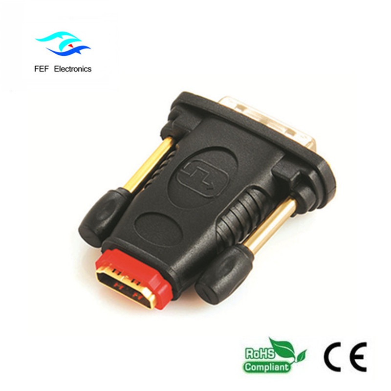 HDMI-hona-till-DVI 24 + 1-adapter för hanar till hankonverterare: FEF-HD-006