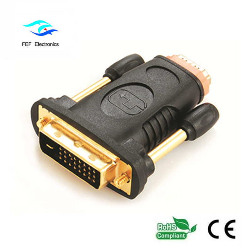 HDMI-hona-till-DVI 24 + 1-adapter för hanar till hankonverterare: FEF-HD-006