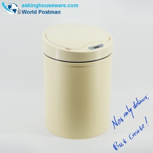 AKbrand kök automatisk induktiv sopor med elektrisk laddare, ljusgul, 15 liter