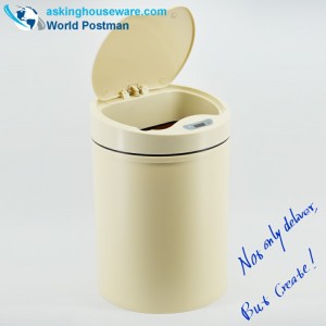 AKbrand kök automatisk induktiv sopor med elektrisk laddare, ljusgul, 15 liter