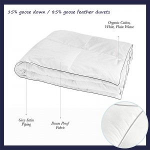 85/15 Goose Down Duvet Inner Med Small Box Construction