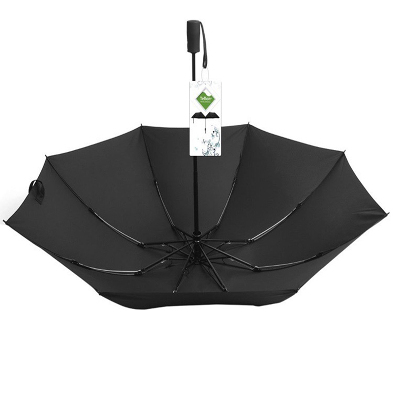 8 revben paraply hydrofob beläggning cutom Vattentät 3 fällbara AOAC omvänd regn paraply