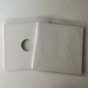 12 Vit färg kartong LP / Record Cover Inget hål