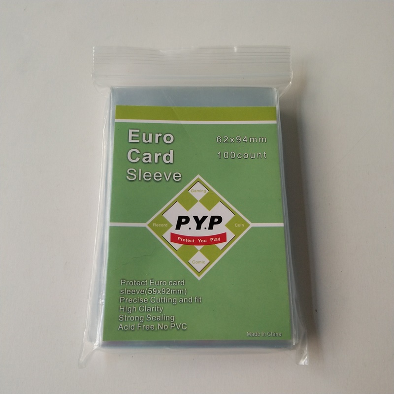 Crystal Clear Standard Euro Storlekskortsmuff 59x92mm Brädspelskortshylsor