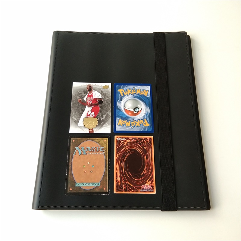 9-Pocket Poly Black Collector Card Binder Album för MTG / YGO / Sport Cards
