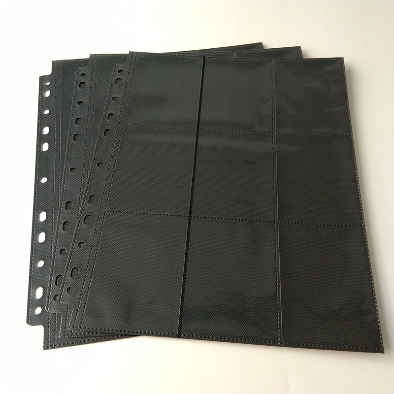 18 Pocket Collector Card Album-sidor för MTG YGO Sportkort med gula non-woven foder