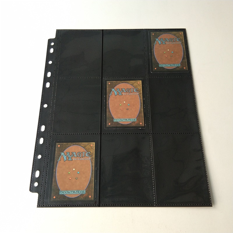 18 Pocket Collector Card Album-sidor för MTG YGO Sportkort med gula non-woven foder