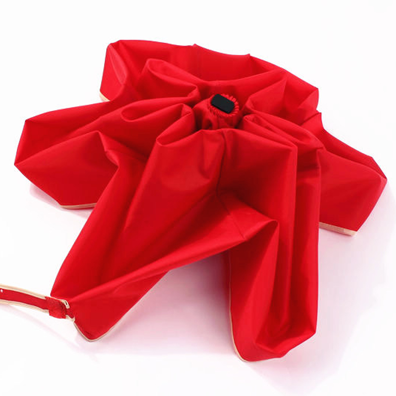 Små 5 vikta röda mini-fickparaply