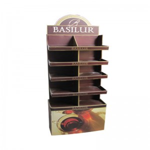 Återvinningsbar kartong för försäljningsstället Pegboard Golvskärmar Kartong Displayställ