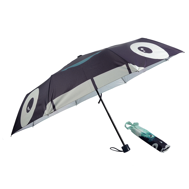 Paraply för shopping för digitaltryck med anpassat 3-faldigt manuellt öppet paraply
