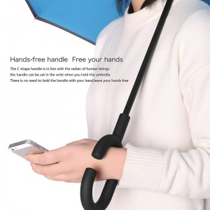 Personaliserade gåvor artiklar manuell öppen Vindtät inverterad omvänd blomma regn paraply