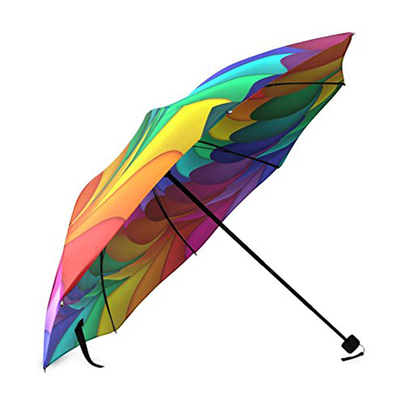 Färgglad tryckmanual manuell öppen marknadsföring 3-fold paraply
