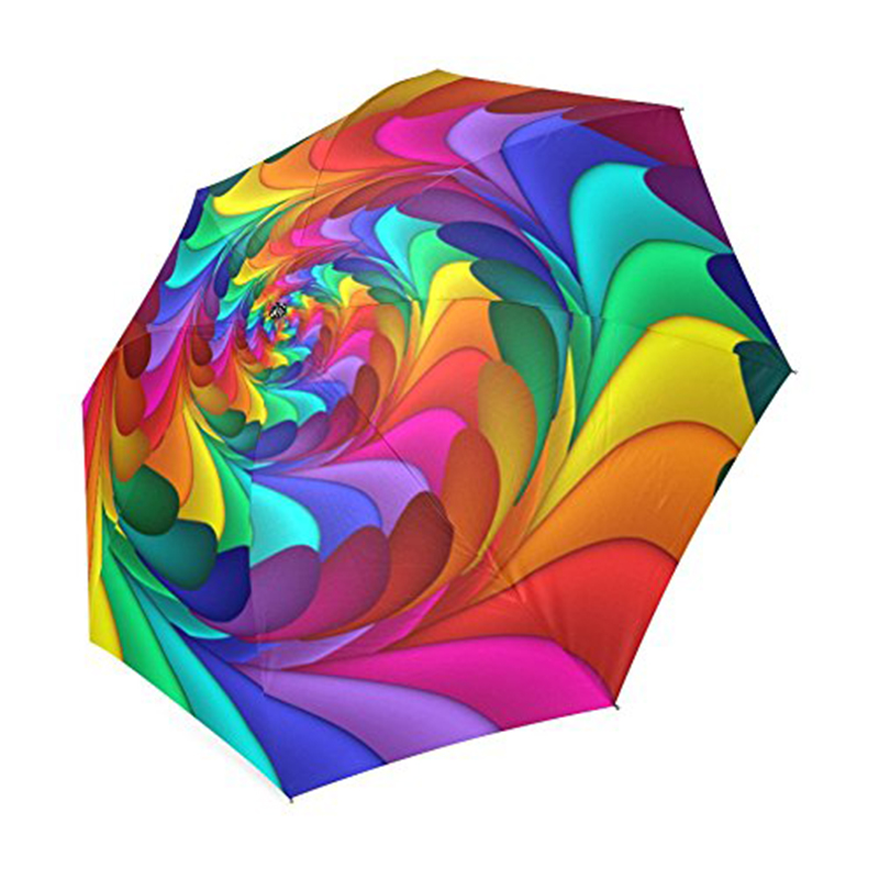 Färgglad tryckmanual manuell öppen marknadsföring 3-fold paraply