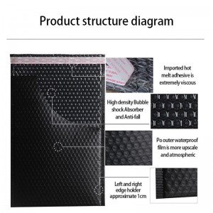 Skräddarsydd tryckt plastförpackning Bubble kuvertRosa guldbubbla Poly Mailer Bag