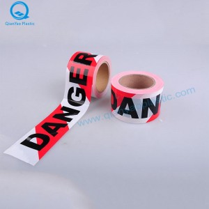 FARA / FARA ANGÅ INTE på röd / vit Barrirer-tejp; Röd / vit med ordbarriärband