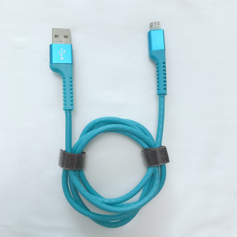 Snabbladdning Rund TPE USB-kabel för mikro-USB, typ C, iPhone-blixtladdning och synk