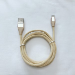 Färgglad flätad datakabel Snabbladdning Rund aluminiumskåp USB-kabel för mikro-USB, typ C, iPhone-blixtnedladdning och synk