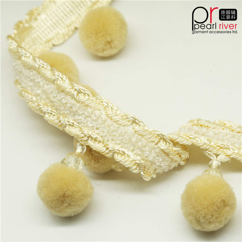 Dekorativ Pom Pom Tassel Fringe