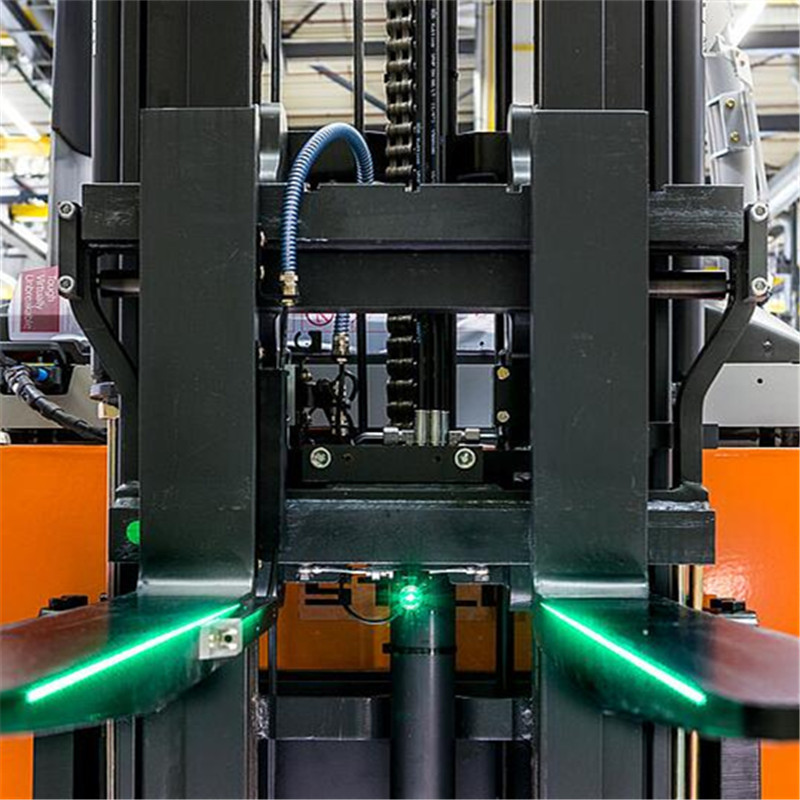Grön eller röd gaffeltruck Laser-guidesystem för förrådshus