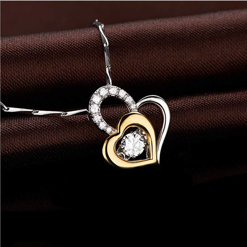 925 Silver Heart Link Moving Fashion Pendant