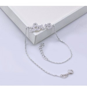 925 Silverarmband Dammodemosaikarmband Hjärta ÄLSKA Originalanpassat armband