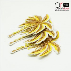 Coconut Palm Yellow Rhinestone Patch Nytt mode för dekoration anpassat