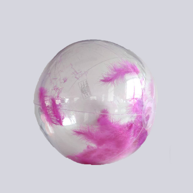 Uppblåsbara Transparent Glitter / Feather Beach Ball