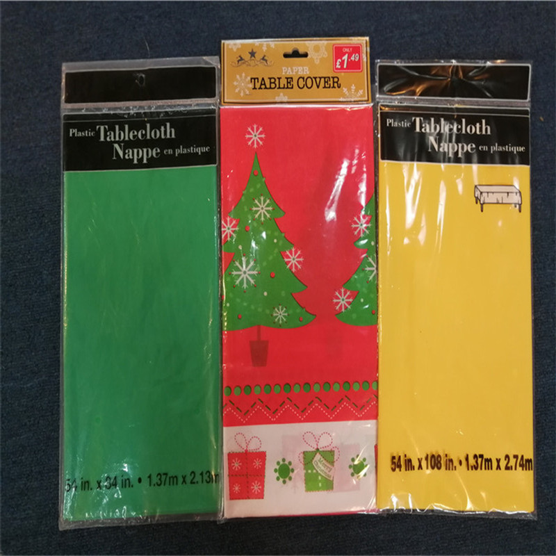 Anpassad storlek och färg juldag bordsduk Polyester tyg rektangell duk