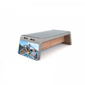 Outdoor Metal Park Bench LED-belysning Solenergi