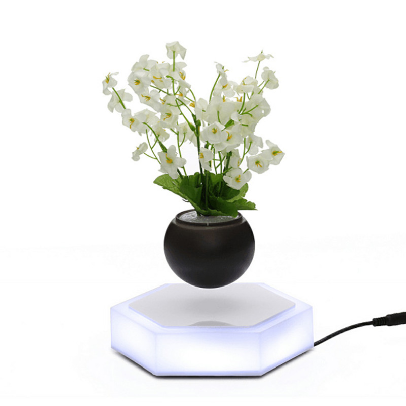 360 spining magnetisk levitation flytande luft bonsai planter träd potten