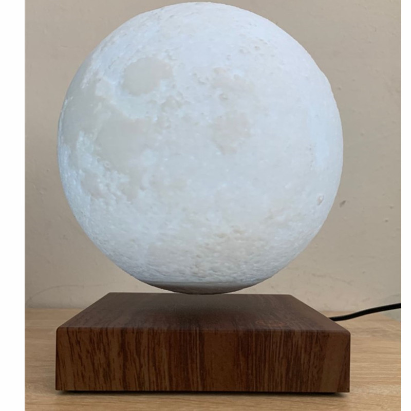 trä magnetisk levitating moon lampa 6 tums flytande mån ljus för present