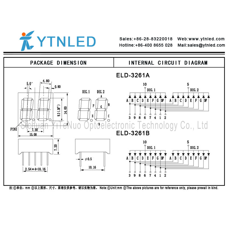 0,36 tum 2-siffrig röd 7 segment LED-display, digitalt rör