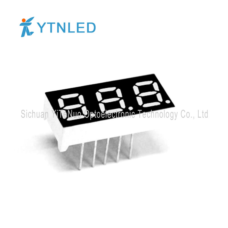 0,28 tums röd 3-siffrig 7-segment LED-display, digitalt rör