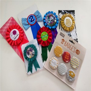 Partihandel billigt tryck anpassad knappstiftemblem 58mm magnet / spegel med säkerhetsnål