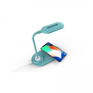 QI 10W snabb 2in1 möbel multifunktionell trådlös laddare med lampa KPS-9002