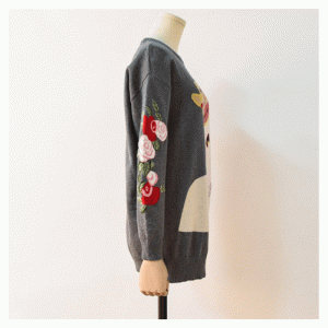 Custom Logo Lös American European Size Crown Dog Kvinnors Pullover Tröja Klänning