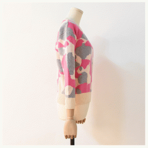 Koreansk stil ullblandning Tjock Warm Jacquard Pullover Stickat