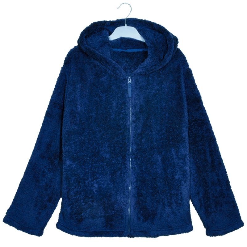 Kvinnor Snuggle Fleece Navy Luvtröja med dragkedja