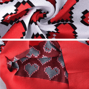 OEM \u0026 ODM 100% bomulls hjärtan jacquard kvinnors stickade tröja