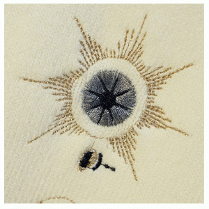 2019 Loose Heavy Work Gold Fur Luxy Starry Broderi Round Neck Tjock Stickad tröja