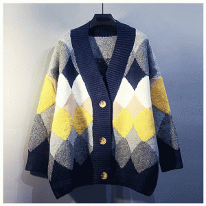 2019 New Design Plus Storlek Jacquard Winter Fall Ladies Cardigan Knit Sweaters